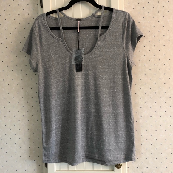 Poof! Tops - Poof Cut out Shoulder Tee Sz M